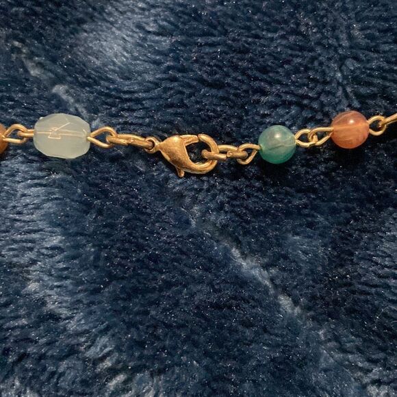 Blue,green,brown beaded necklace   - Picture 4 of 5